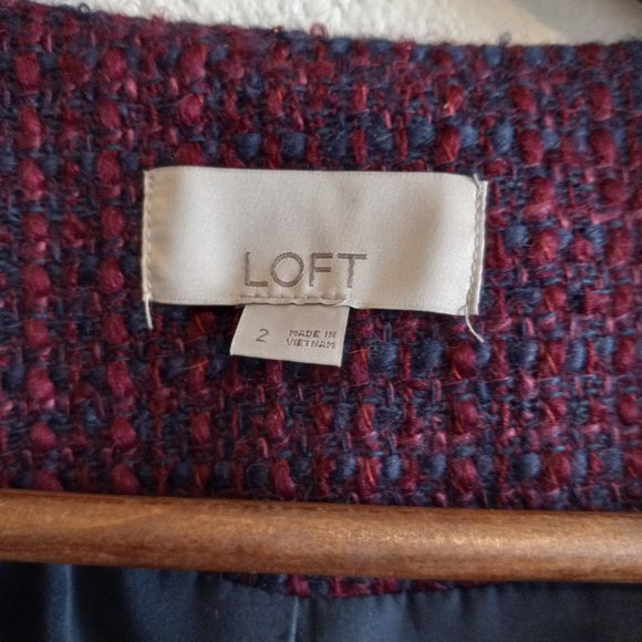 Loft NWOT Tweed Zip Blazer - Picture 4 of 7